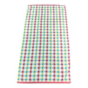 Vintage Boho Retro Bright Checkered Cotton Bath Towel Multi-Color 24.5" X 46"